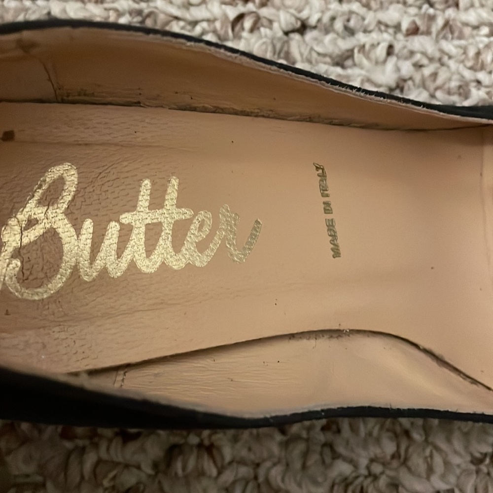 Navy butter peep toe bow heels - Picture 4 of 4